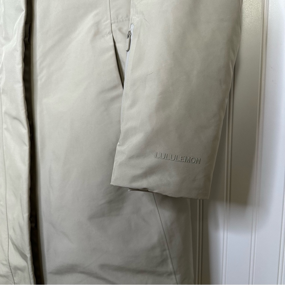 Lululemon Snow Warrior Long Parka in Raw Linen Size 8 - Picture 7 of 14